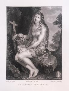 "Madeleine Penitente" - incisione a bulino - GUTTENBERG HEINRICH - 1789